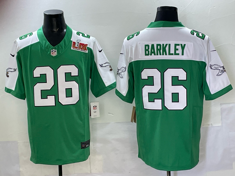 Men 2025 Philadelphia Eagles 26 Barkley green Nike Limited NFL Jersey style 005